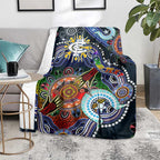 Custom NAIDOC Week 2024 Carlton Blues Blanket Australia Aboriginal Dot Painting