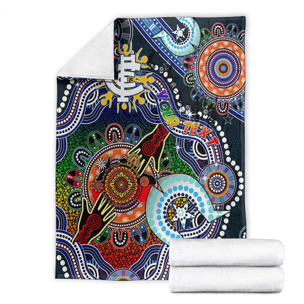 Custom NAIDOC Week 2024 Carlton Blues Blanket Australia Aboriginal Dot Painting