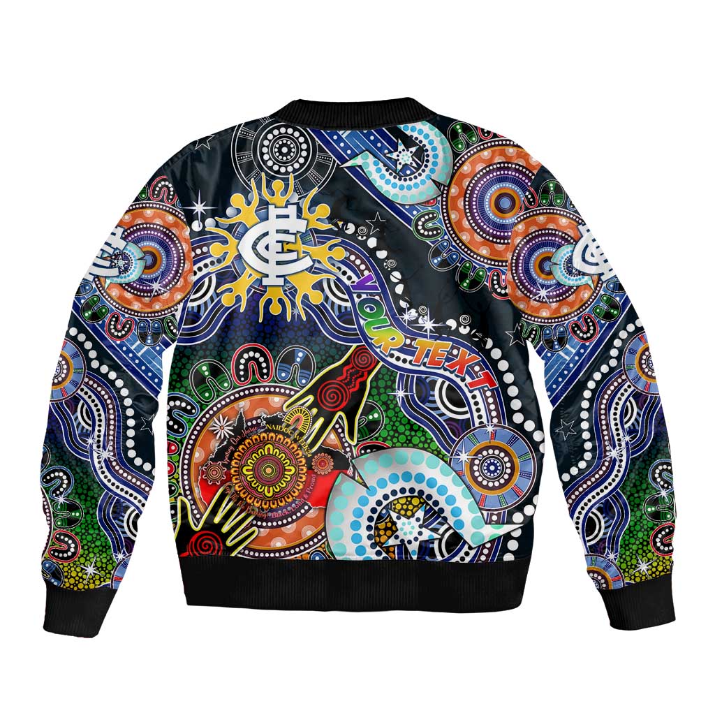 Custom NAIDOC Week 2024 Carlton Blues Bomber Jacket Australia Aboriginal Dot Painting