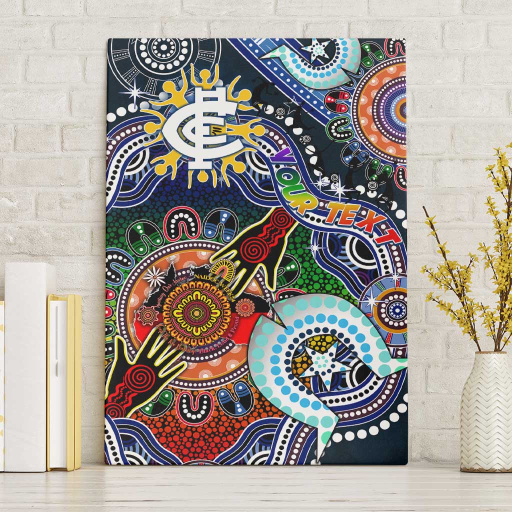 Custom NAIDOC Week 2024 Carlton Blues Canvas Wall Art Australia Aboriginal Dot Painting