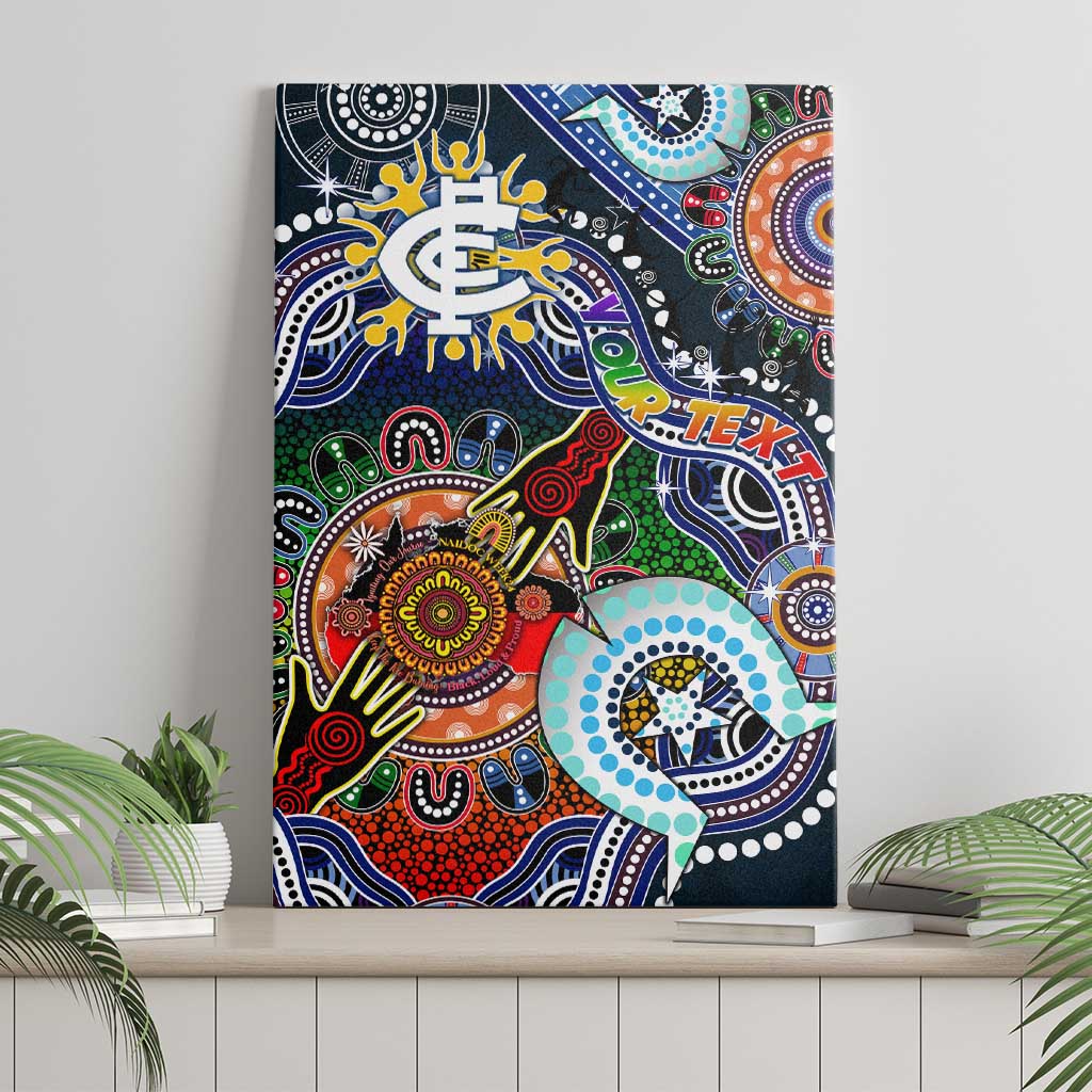 Custom NAIDOC Week 2024 Carlton Blues Canvas Wall Art Australia Aboriginal Dot Painting