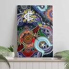 Custom NAIDOC Week 2024 Carlton Blues Canvas Wall Art Australia Aboriginal Dot Painting