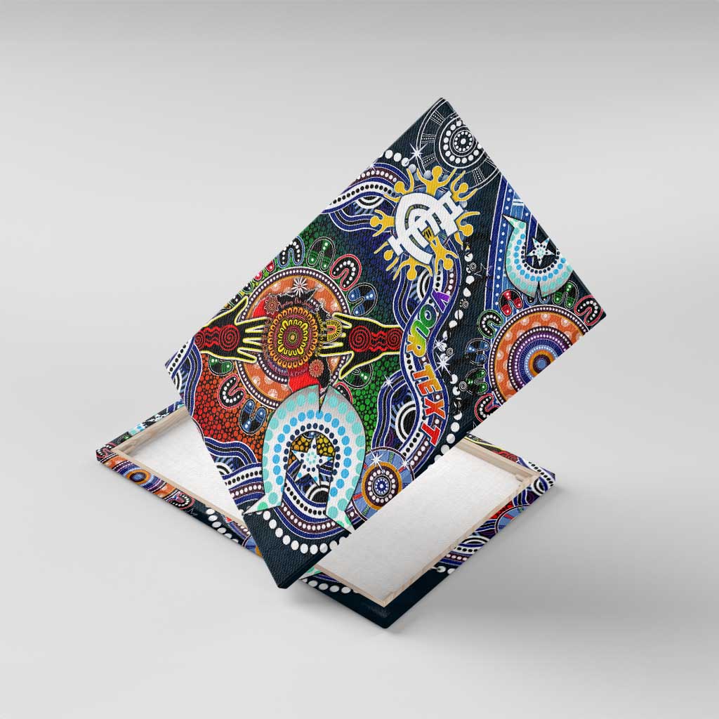 Custom NAIDOC Week 2024 Carlton Blues Canvas Wall Art Australia Aboriginal Dot Painting