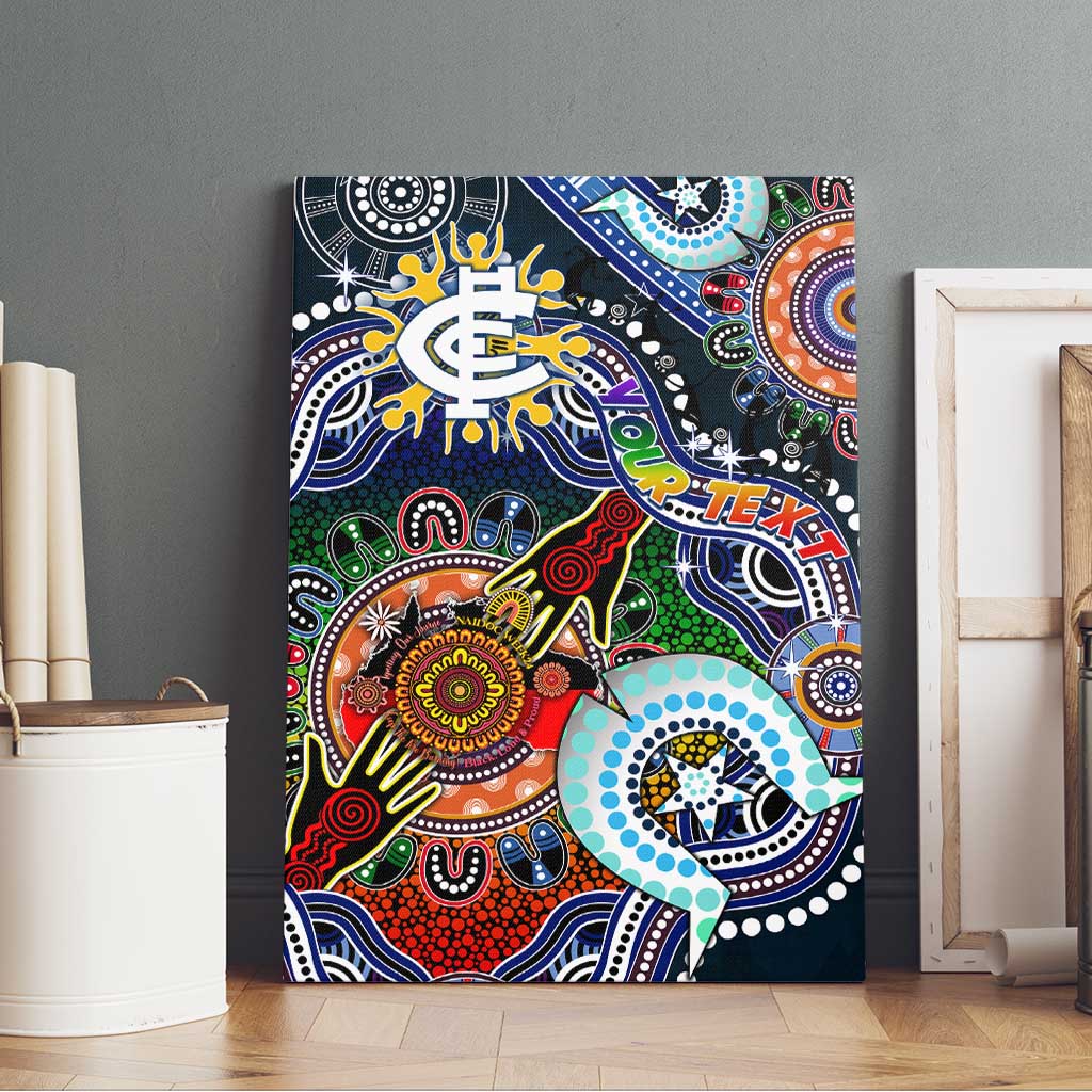 Custom NAIDOC Week 2024 Carlton Blues Canvas Wall Art Australia Aboriginal Dot Painting