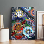 Custom NAIDOC Week 2024 Carlton Blues Canvas Wall Art Australia Aboriginal Dot Painting
