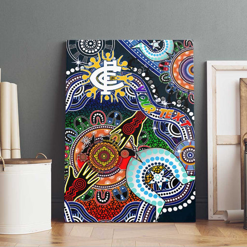 Custom NAIDOC Week 2024 Carlton Blues Canvas Wall Art Australia Aboriginal Dot Painting