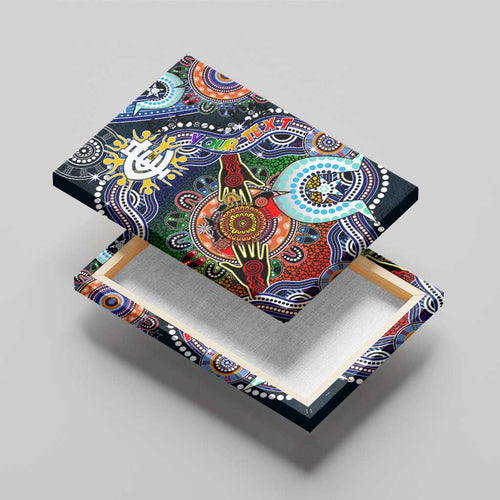 Custom NAIDOC Week 2024 Carlton Blues Canvas Wall Art Australia Aboriginal Dot Painting