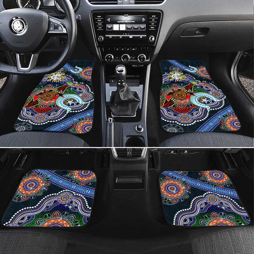 Custom NAIDOC Week 2024 Carlton Blues Car Mats Australia Aboriginal Dot Painting