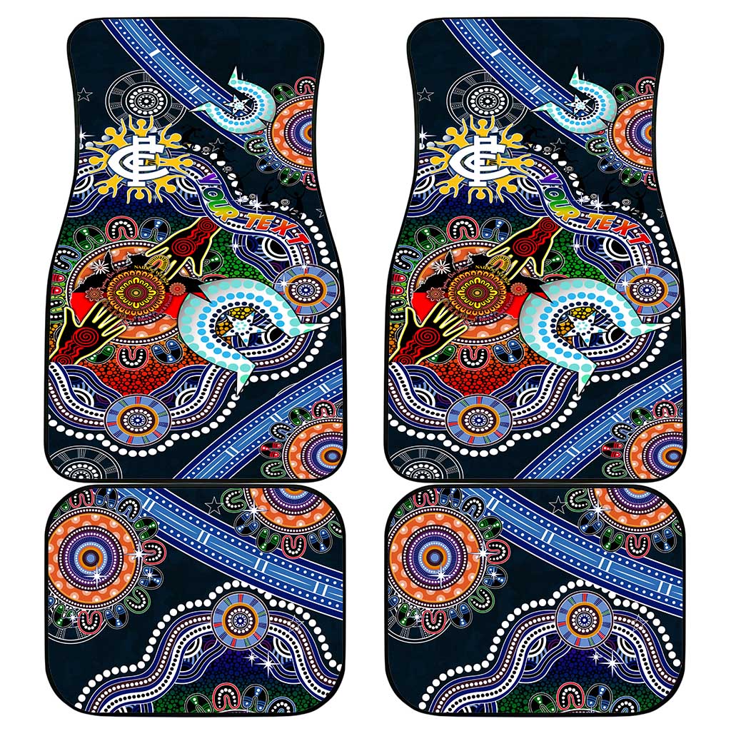 Custom NAIDOC Week 2024 Carlton Blues Car Mats Australia Aboriginal Dot Painting