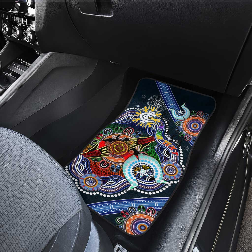 Custom NAIDOC Week 2024 Carlton Blues Car Mats Australia Aboriginal Dot Painting