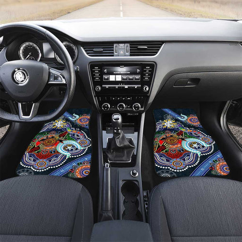 Custom NAIDOC Week 2024 Carlton Blues Car Mats Australia Aboriginal Dot Painting