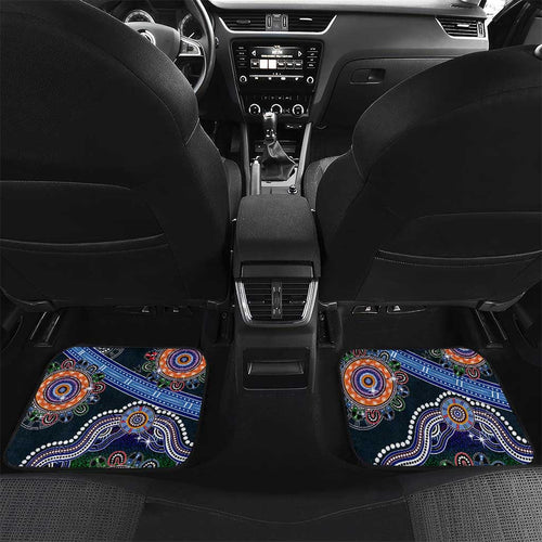 Custom NAIDOC Week 2024 Carlton Blues Car Mats Australia Aboriginal Dot Painting