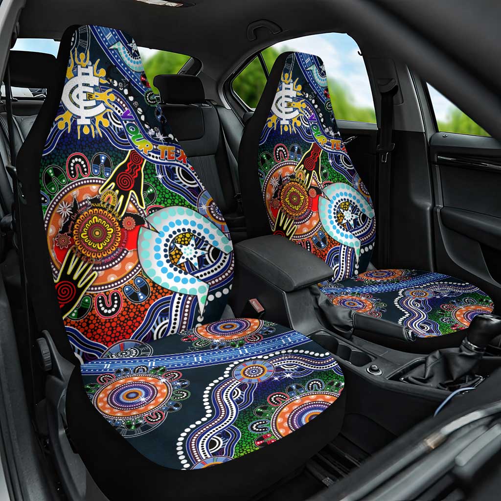 Custom NAIDOC Week 2024 Carlton Blues Car Seat Cover Australia Aboriginal Dot Painting