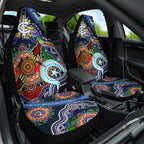 Custom NAIDOC Week 2024 Carlton Blues Car Seat Cover Australia Aboriginal Dot Painting