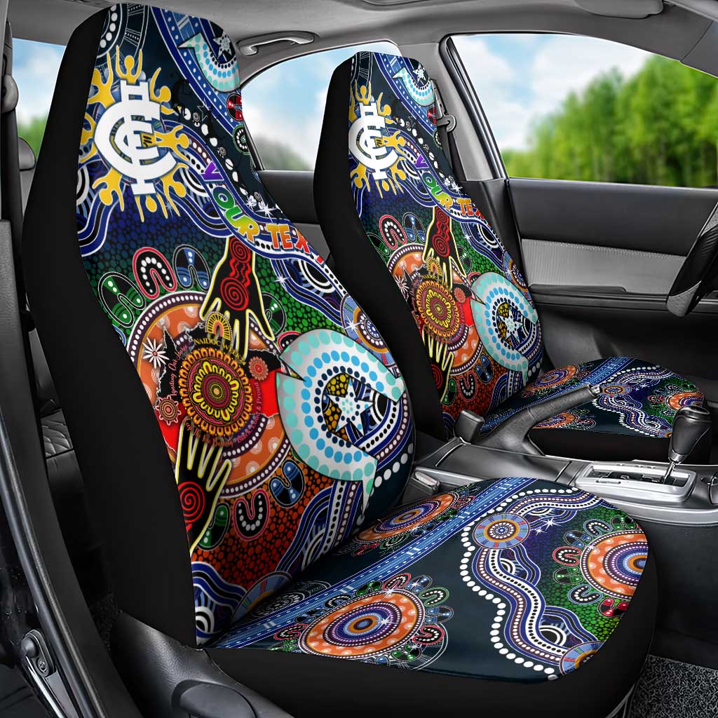 Custom NAIDOC Week 2024 Carlton Blues Car Seat Cover Australia Aboriginal Dot Painting