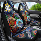 Custom NAIDOC Week 2024 Carlton Blues Car Seat Cover Australia Aboriginal Dot Painting