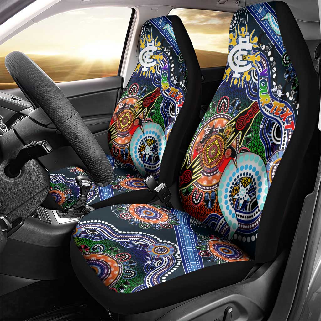 Custom NAIDOC Week 2024 Carlton Blues Car Seat Cover Australia Aboriginal Dot Painting