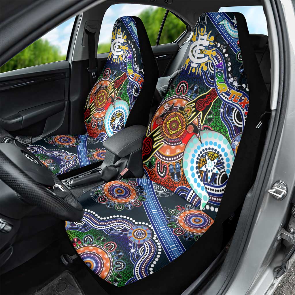 Custom NAIDOC Week 2024 Carlton Blues Car Seat Cover Australia Aboriginal Dot Painting
