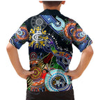 Custom NAIDOC Week 2024 Carlton Blues Family Matching Mermaid Dress and Hawaiian Shirt Australia Aboriginal Dot Painting