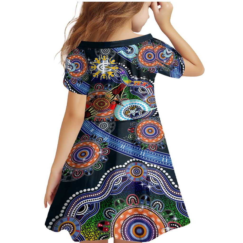 Custom NAIDOC Week 2024 Carlton Blues Family Matching Mermaid Dress and Hawaiian Shirt Australia Aboriginal Dot Painting