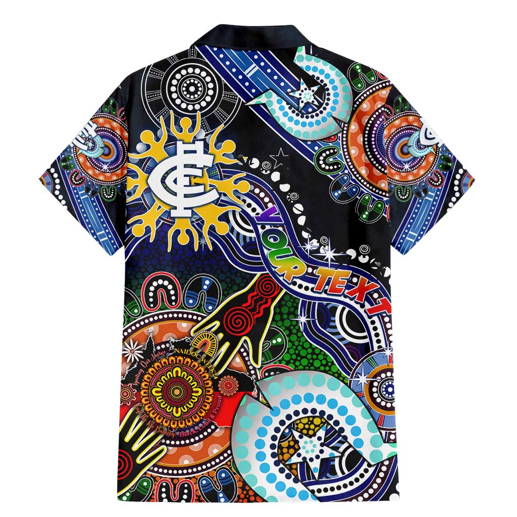 Custom NAIDOC Week 2024 Carlton Blues Family Matching Mermaid Dress and Hawaiian Shirt Australia Aboriginal Dot Painting