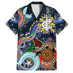 Custom NAIDOC Week 2024 Carlton Blues Family Matching Summer Maxi Dress and Hawaiian Shirt Australia Aboriginal Dot Painting