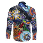 Custom NAIDOC Week 2024 Carlton Blues Family Matching Summer Maxi Dress and Hawaiian Shirt Australia Aboriginal Dot Painting
