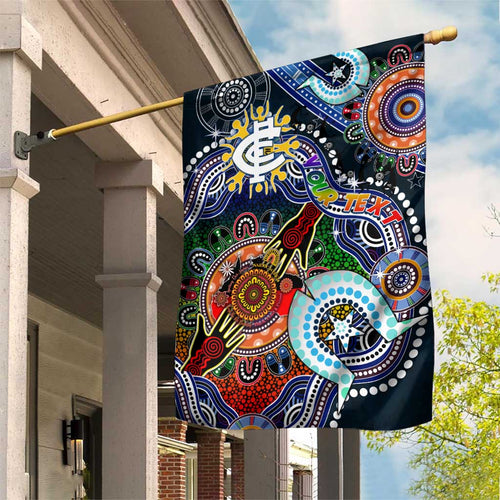Custom NAIDOC Week 2024 Carlton Blues Garden Flag Australia Aboriginal Dot Painting