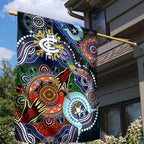 Custom NAIDOC Week 2024 Carlton Blues Garden Flag Australia Aboriginal Dot Painting