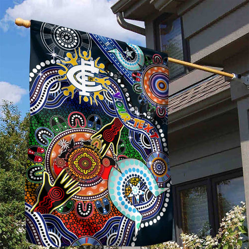Custom NAIDOC Week 2024 Carlton Blues Garden Flag Australia Aboriginal Dot Painting