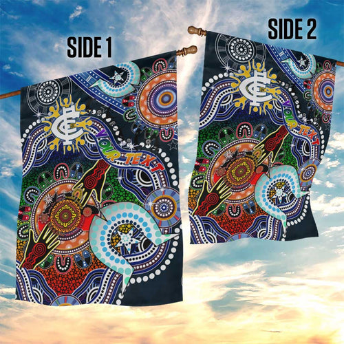 Custom NAIDOC Week 2024 Carlton Blues Garden Flag Australia Aboriginal Dot Painting
