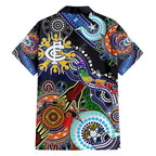 Custom NAIDOC Week 2024 Carlton Blues Hawaiian Shirt Australia Aboriginal Dot Painting