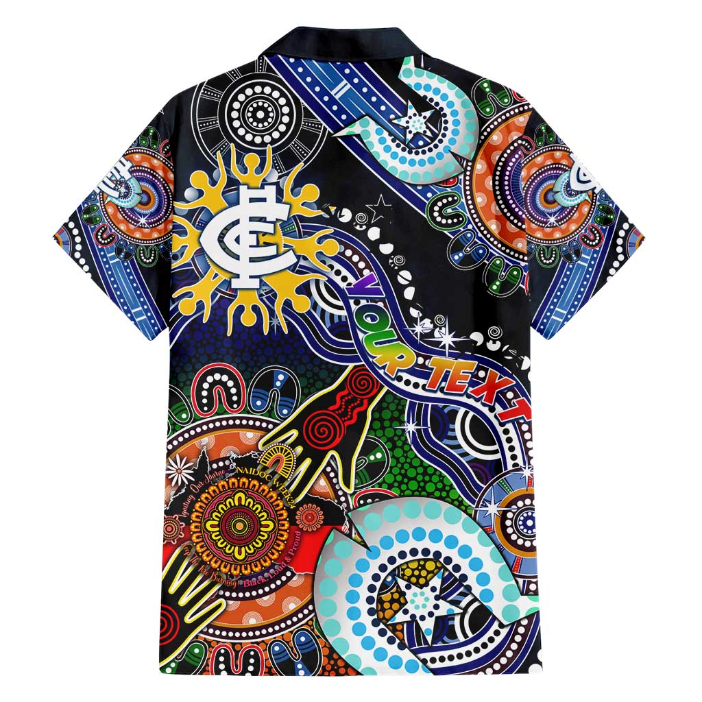 Custom NAIDOC Week 2024 Carlton Blues Hawaiian Shirt Australia Aboriginal Dot Painting