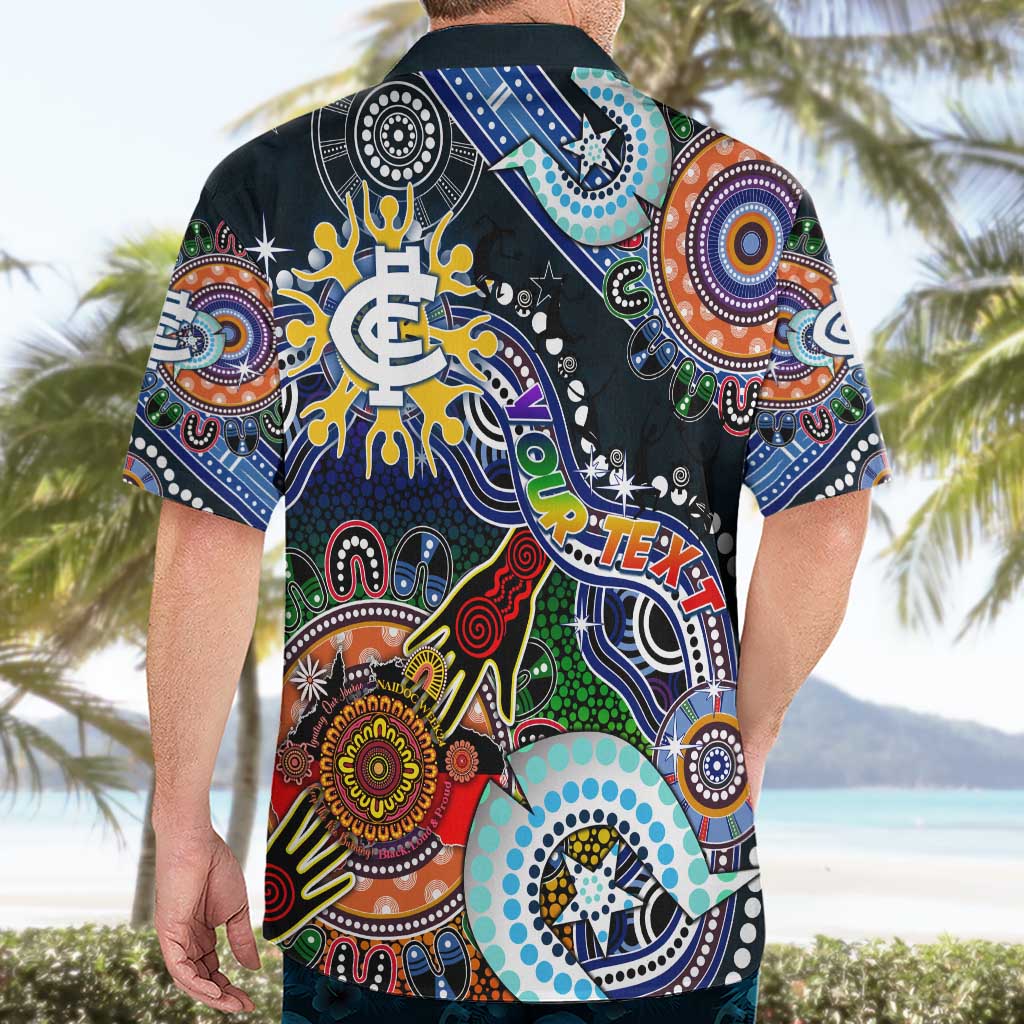 Custom NAIDOC Week 2024 Carlton Blues Hawaiian Shirt Australia Aboriginal Dot Painting