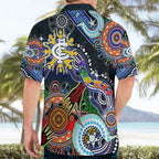 Custom NAIDOC Week 2024 Carlton Blues Hawaiian Shirt Australia Aboriginal Dot Painting