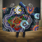 Custom NAIDOC Week 2024 Carlton Blues Hooded Blanket Australia Aboriginal Dot Painting