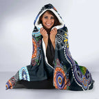 Custom NAIDOC Week 2024 Carlton Blues Hooded Blanket Australia Aboriginal Dot Painting