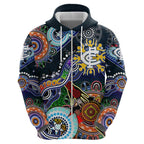 Custom NAIDOC Week 2024 Carlton Blues Hoodie Australia Aboriginal Dot Painting