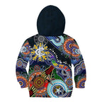 Custom NAIDOC Week 2024 Carlton Blues Kid Hoodie Australia Aboriginal Dot Painting