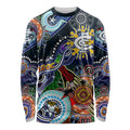 Custom NAIDOC Week 2024 Carlton Blues Long Sleeve Shirt Australia Aboriginal Dot Painting