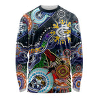 Custom NAIDOC Week 2024 Carlton Blues Long Sleeve Shirt Australia Aboriginal Dot Painting