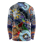 Custom NAIDOC Week 2024 Carlton Blues Long Sleeve Shirt Australia Aboriginal Dot Painting