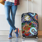 Custom NAIDOC Week 2024 Carlton Blues Luggage Cover Australia Aboriginal Dot Painting