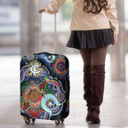 Custom NAIDOC Week 2024 Carlton Blues Luggage Cover Australia Aboriginal Dot Painting