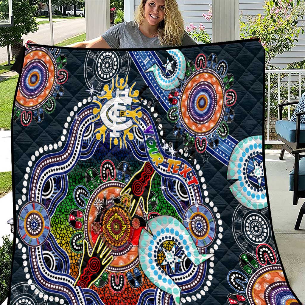 Custom NAIDOC Week 2024 Carlton Blues Quilt Australia Aboriginal Dot Painting