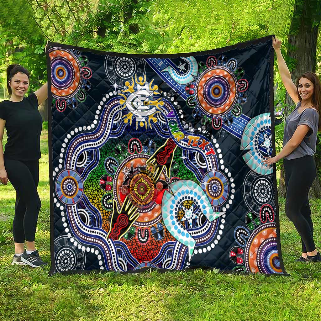 Custom NAIDOC Week 2024 Carlton Blues Quilt Australia Aboriginal Dot Painting