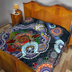 Custom NAIDOC Week 2024 Carlton Blues Quilt Australia Aboriginal Dot Painting