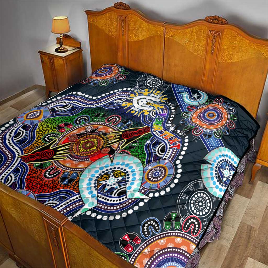 Custom NAIDOC Week 2024 Carlton Blues Quilt Australia Aboriginal Dot Painting
