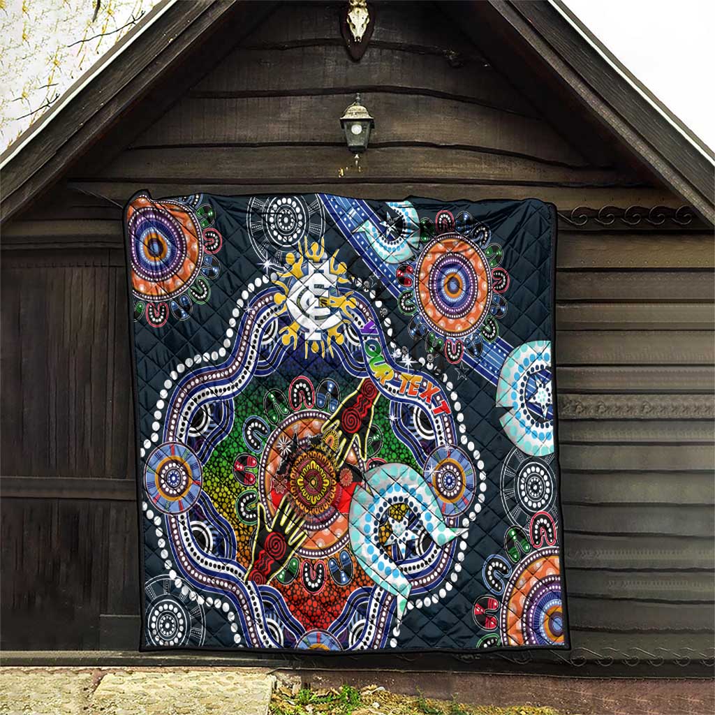 Custom NAIDOC Week 2024 Carlton Blues Quilt Australia Aboriginal Dot Painting