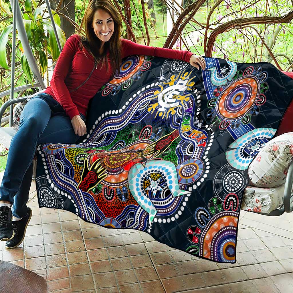 Custom NAIDOC Week 2024 Carlton Blues Quilt Australia Aboriginal Dot Painting